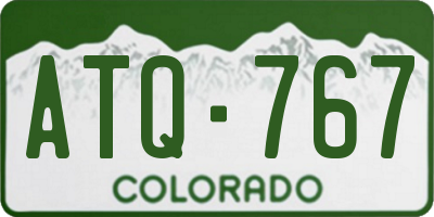 CO license plate ATQ767