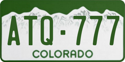 CO license plate ATQ777