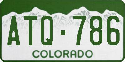 CO license plate ATQ786