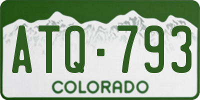 CO license plate ATQ793