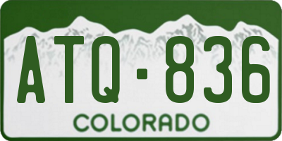 CO license plate ATQ836