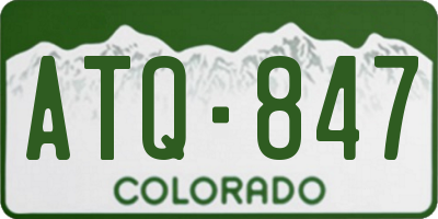 CO license plate ATQ847