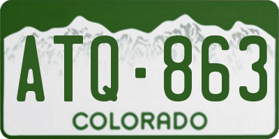 CO license plate ATQ863