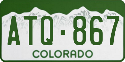 CO license plate ATQ867