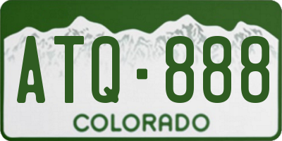 CO license plate ATQ888