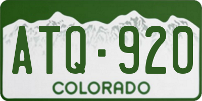 CO license plate ATQ920