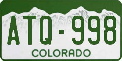 CO license plate ATQ998