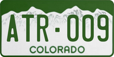 CO license plate ATR009