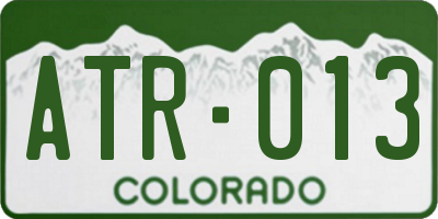CO license plate ATR013