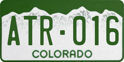 CO license plate ATR016