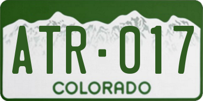 CO license plate ATR017