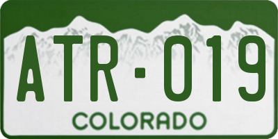 CO license plate ATR019