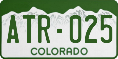 CO license plate ATR025