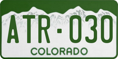 CO license plate ATR030