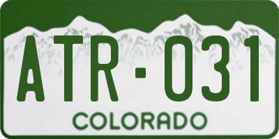 CO license plate ATR031