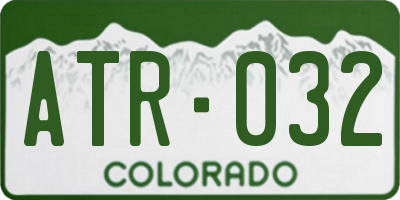 CO license plate ATR032