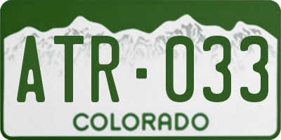 CO license plate ATR033
