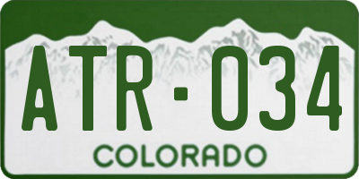CO license plate ATR034