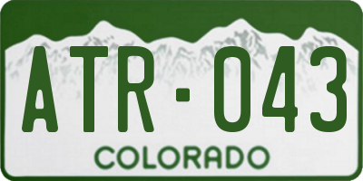 CO license plate ATR043