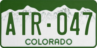 CO license plate ATR047