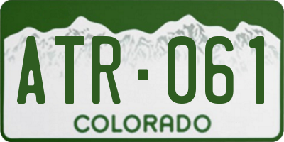 CO license plate ATR061