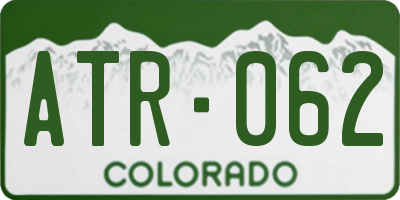 CO license plate ATR062