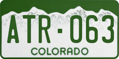CO license plate ATR063