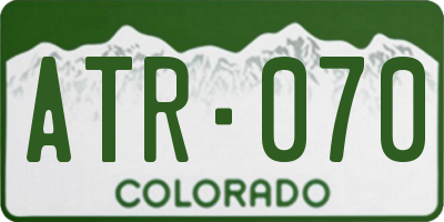 CO license plate ATR070