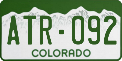 CO license plate ATR092