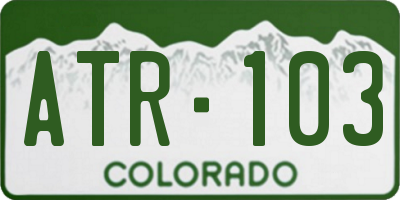 CO license plate ATR103