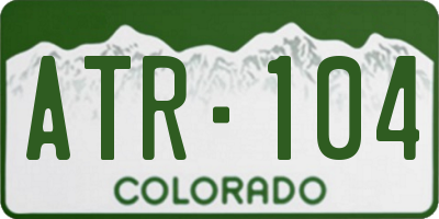 CO license plate ATR104