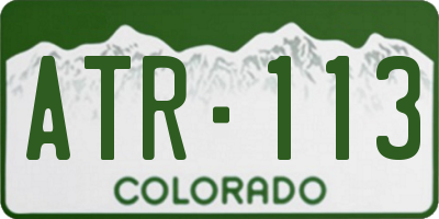 CO license plate ATR113