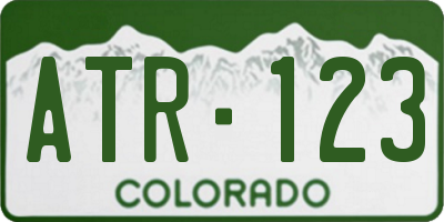 CO license plate ATR123