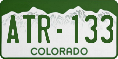 CO license plate ATR133