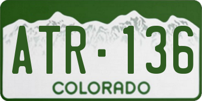 CO license plate ATR136