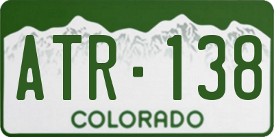 CO license plate ATR138