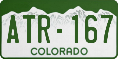 CO license plate ATR167