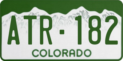 CO license plate ATR182