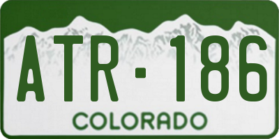 CO license plate ATR186