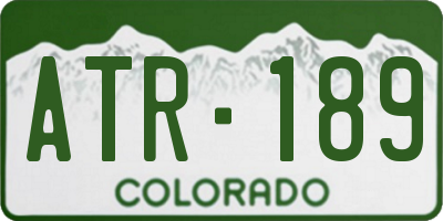 CO license plate ATR189