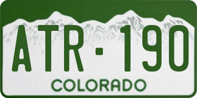 CO license plate ATR190