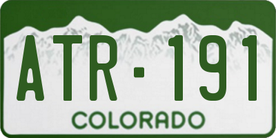 CO license plate ATR191