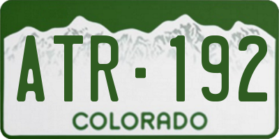 CO license plate ATR192
