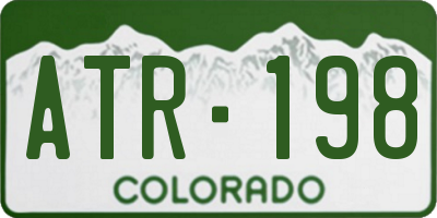 CO license plate ATR198