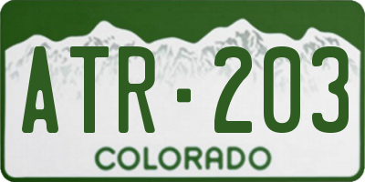 CO license plate ATR203
