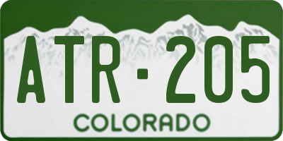 CO license plate ATR205