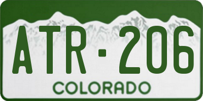 CO license plate ATR206