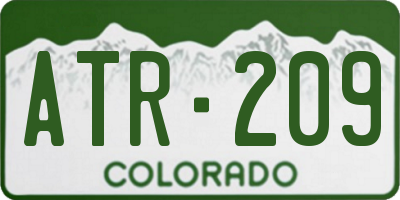 CO license plate ATR209