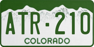 CO license plate ATR210
