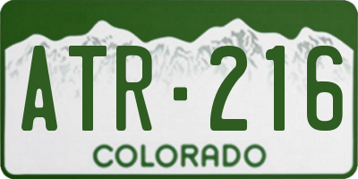CO license plate ATR216